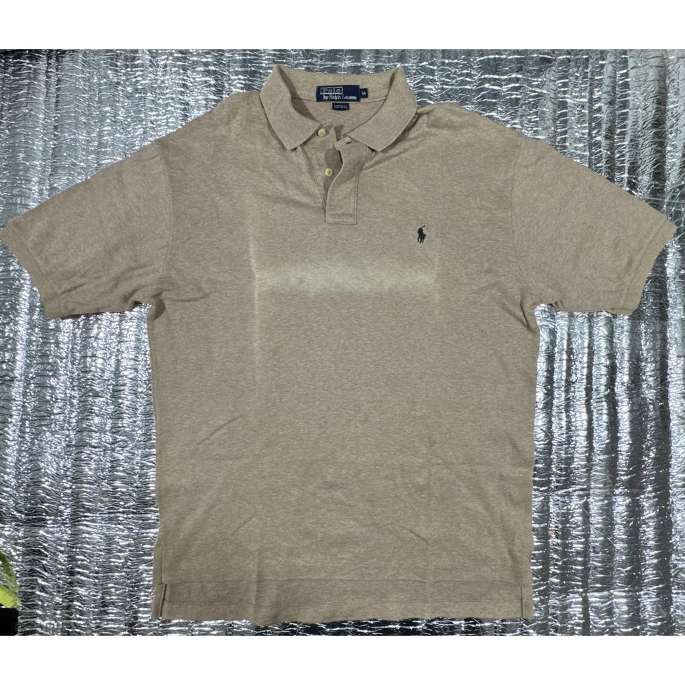 Vintage Polo Ralph Lauren Mens M Tan Polo Shirt Made in USA Pony Logo